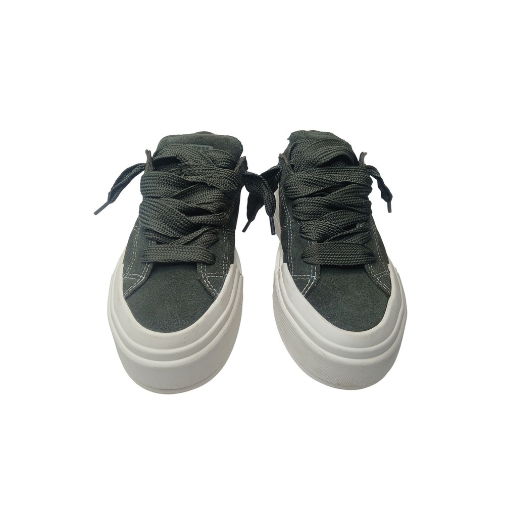 Converse All Star Cruise Mens 5 Green Suede Platform Wide Lace A12481C - Picture 2 of 9